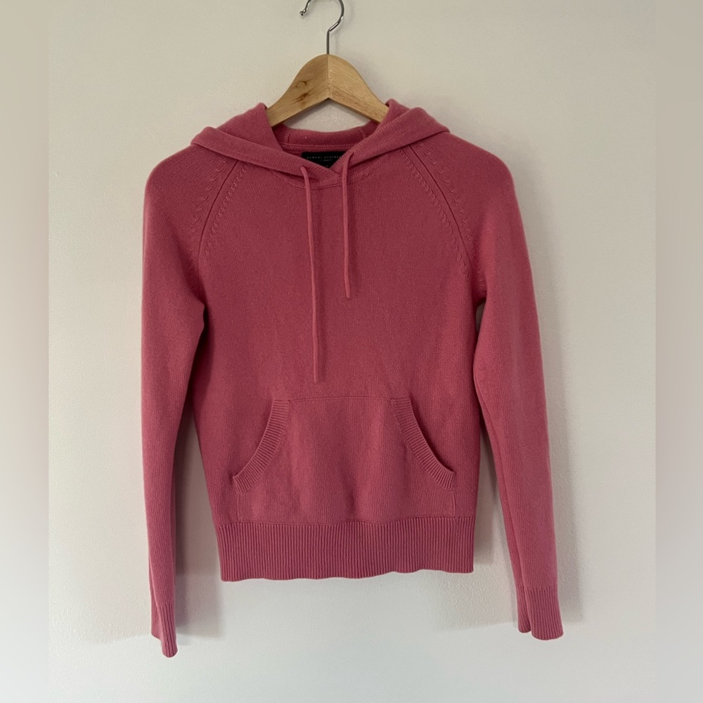 Banana Republic Pink 100% Cashmere Hooded Knit Sweater Size XS
